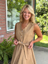 Button Down Scallop Detailed Dress