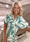 Tropical Print Midi Dress
