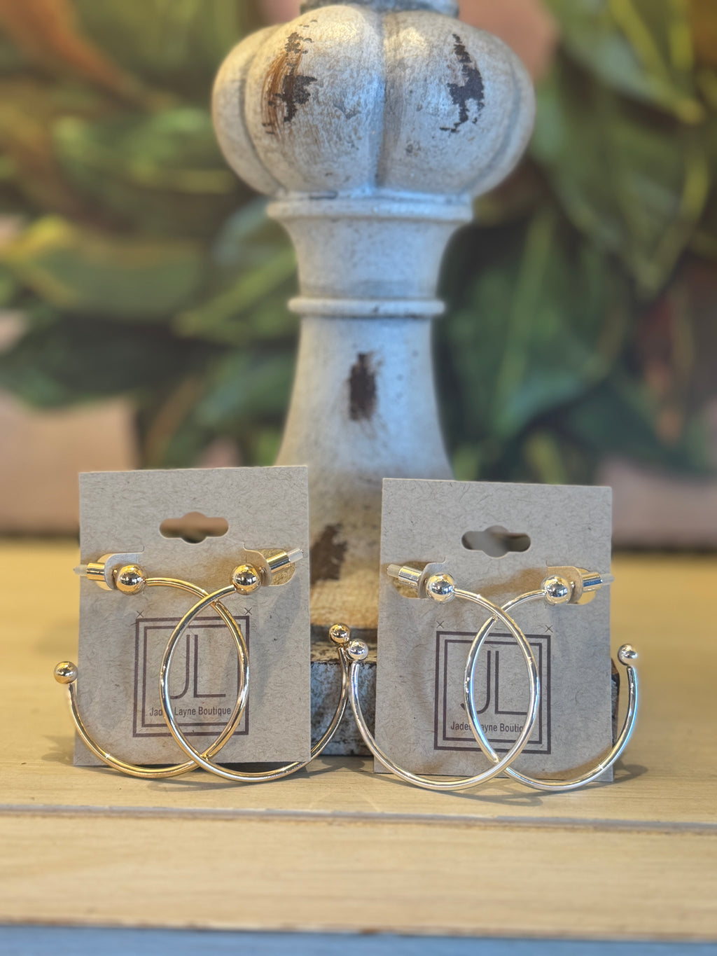 Hoop Earring with Ball Detail