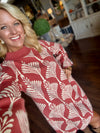 Abstract Printed Sweater Dress