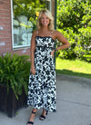 Floral Midi Dress with Tie Back Detail (2 colors)