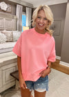 Ribbed Round Neck Oversized Top