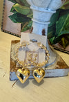 Gold Beaded Heart Earring