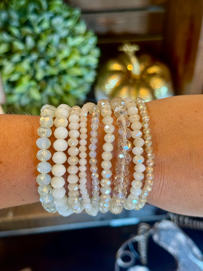 Cream & Iridescent Bracelet Set