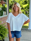 White Lightweight Waffle Top