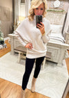 Taupe Dolman Sleeve Mock Neck Sweater