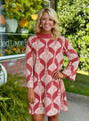 Abstract Printed Sweater Dress