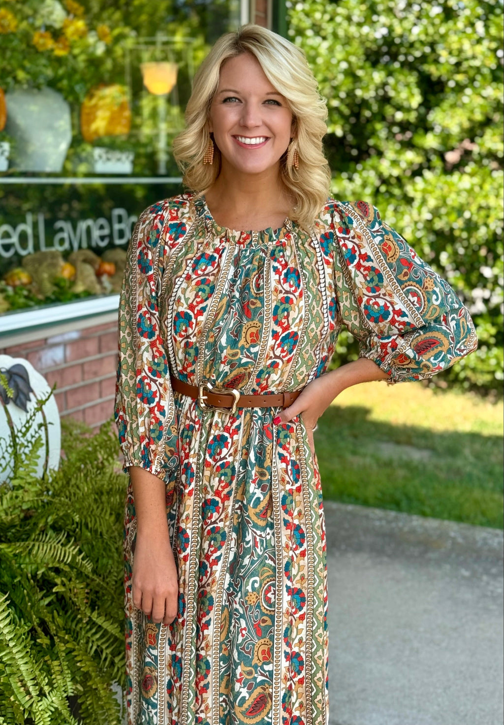 Boho Floral Midi Dress