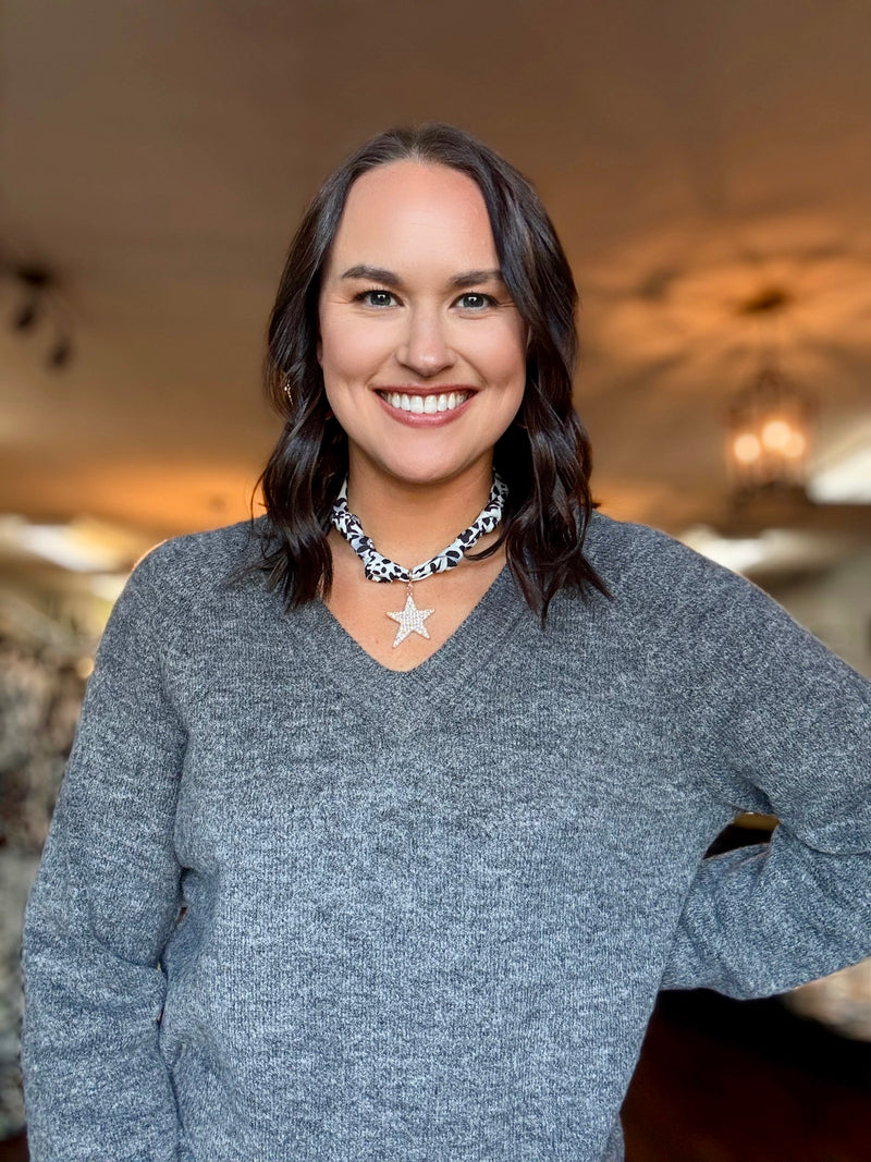 Charcoal Vneck Sweater