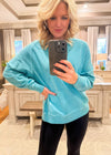 Turquoise French Terry Pullover