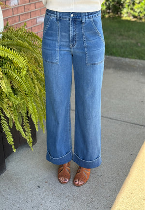 Wide Leg Cuff Jean