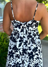 Floral Midi Dress with Tie Back Detail (2 colors)