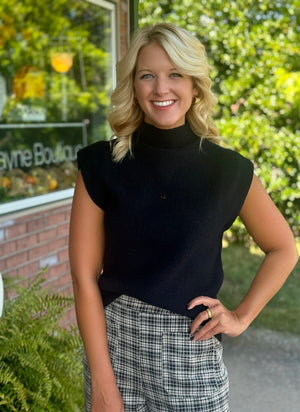 Black Sweater Vest Top