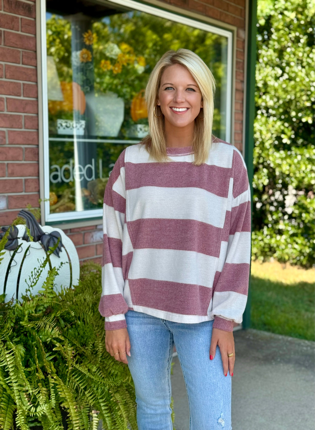 Washed Stripe Top