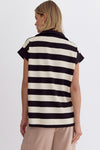 Black & White Stripe Collared Shirt