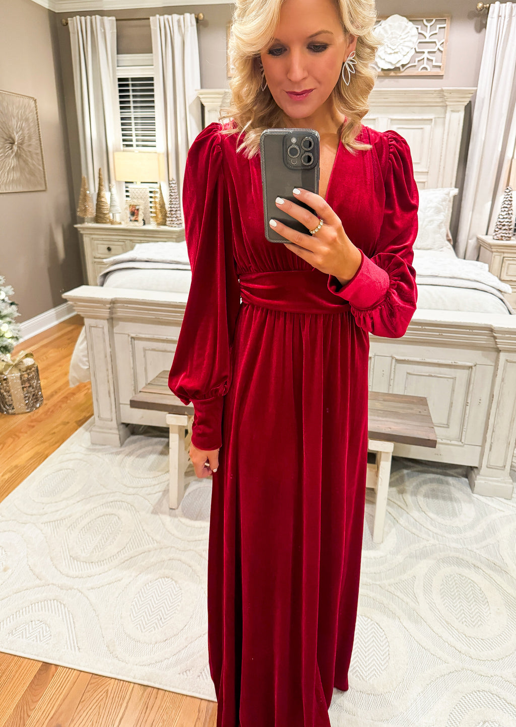 Red Velvet Maxi Dress