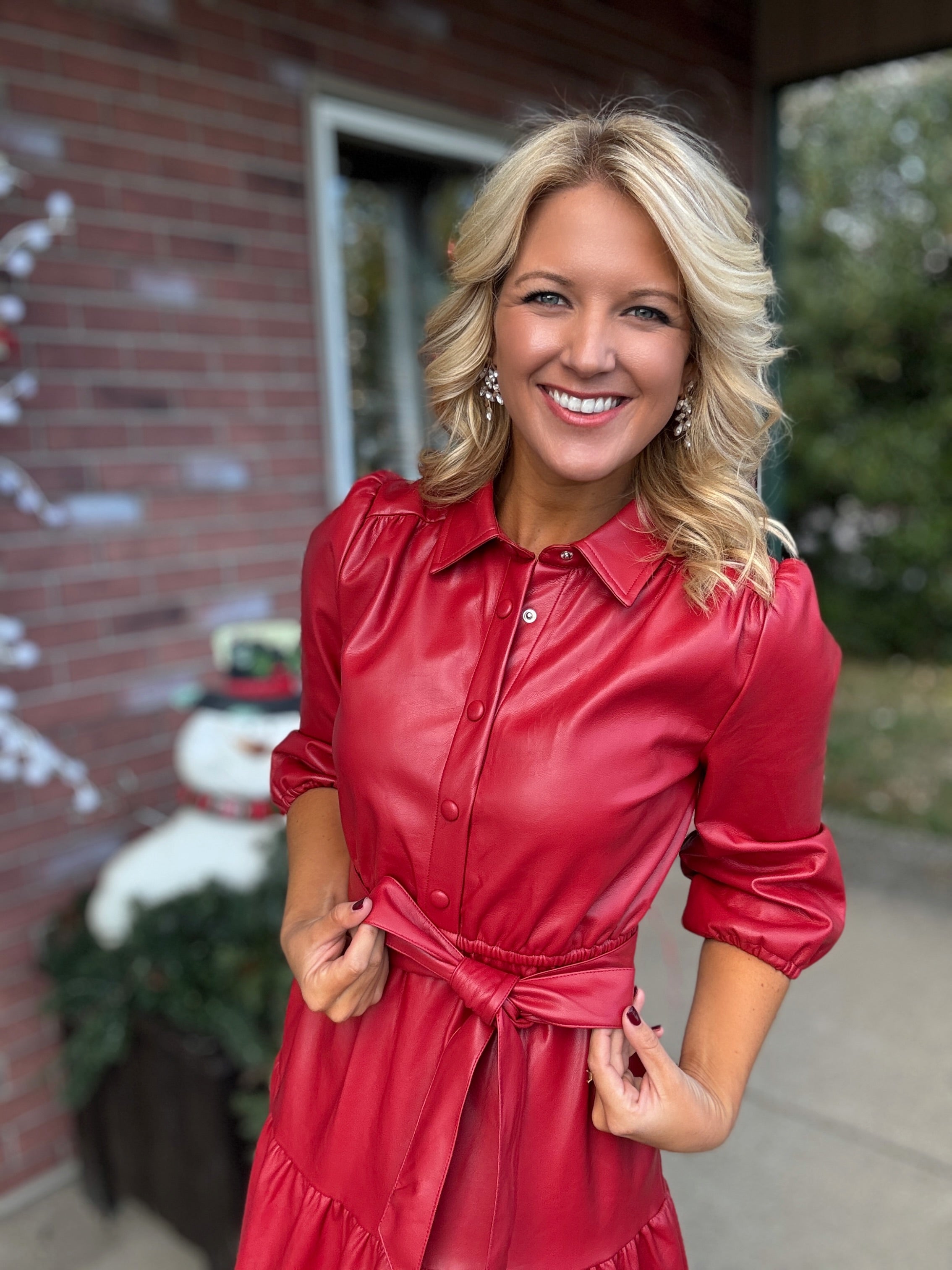 Red Faux Leather Midi Dress Jaded Layne Boutique Red Faux Leather Midi Dress Jaded Layne Boutique