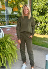 Olive Fleece Pullover + Jogger SET