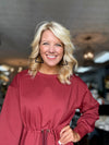 Maroon Cinched Tunic Top
