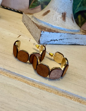 Square Wood Detailed Hoop