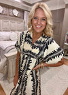 Printed Short Puff Sleeve Dress