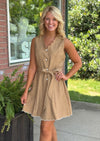 Button Down Scallop Detailed Dress