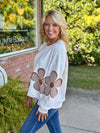 Brown & Cream Flower Patch Top