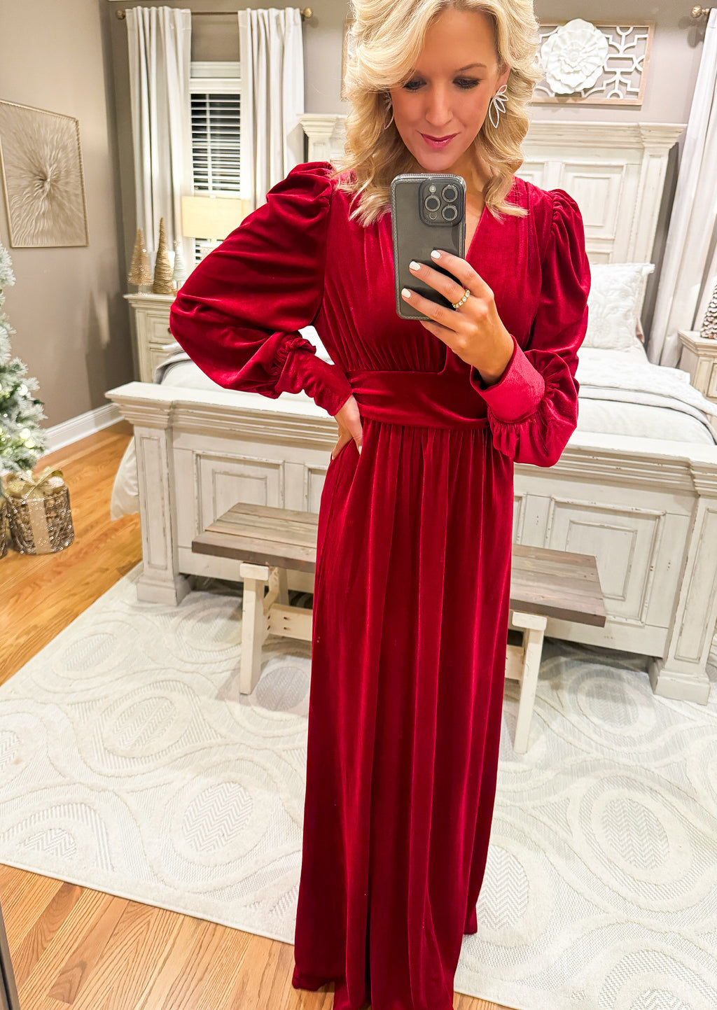 Red Velvet Maxi Dress