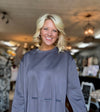 Grey Drawstring Front Waist Top
