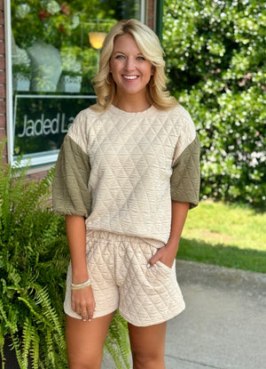 Quilted Cream & Olive SET