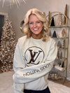 LV Custom Sweatshirt (Cream with Brown) *Pre-order*