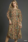 Boho Floral Midi Dress