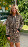Leopard Print 1/4 Zip & Skirt SET
