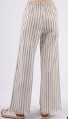 Stripe Linen Frayed Pant