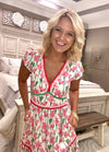 Floral Print Poplin Woven Midi Dress
