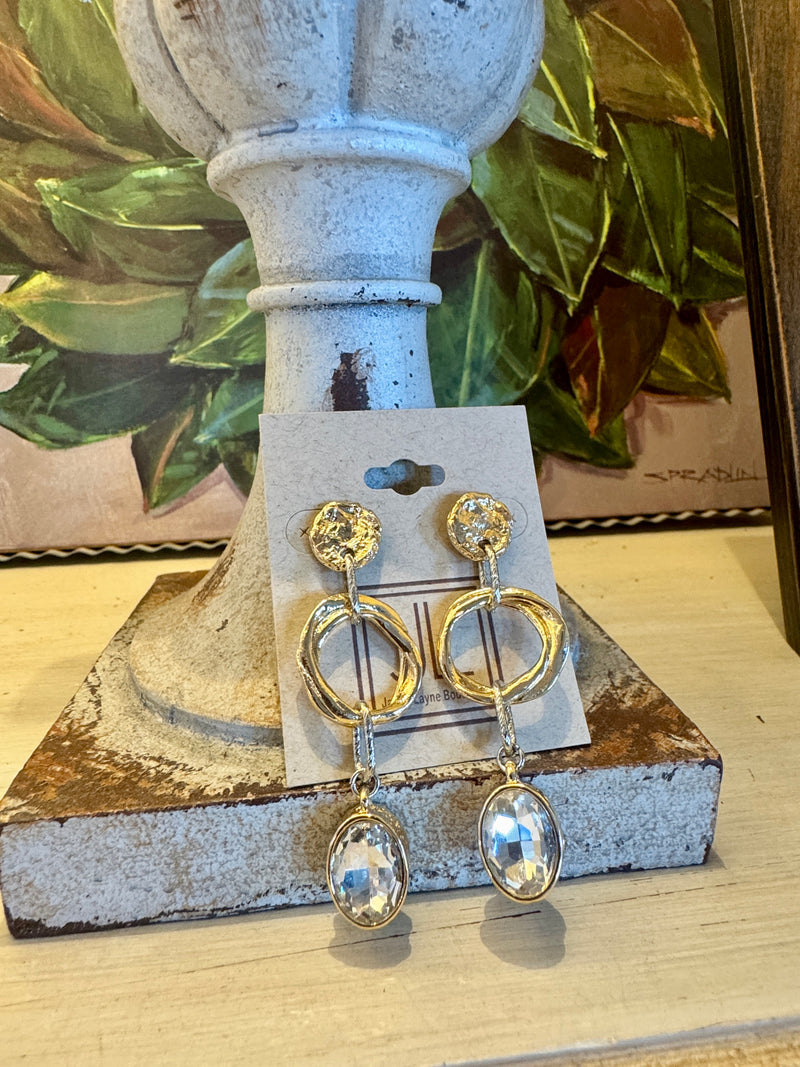 Gold & Rhinestone Statement Earring