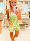 Green Stripe Knit Romper