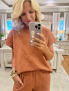 Flower Textured Top and Pant SET