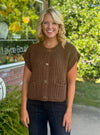 Brown Oversized Sweater with Gold Button