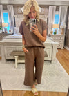 Brown Honey Comb Top & Pant SET