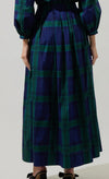 Plaid A-Line Pleated Maxi Skirt