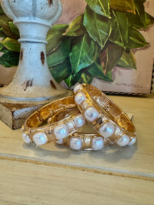 Gold Bangles with Stone Detail