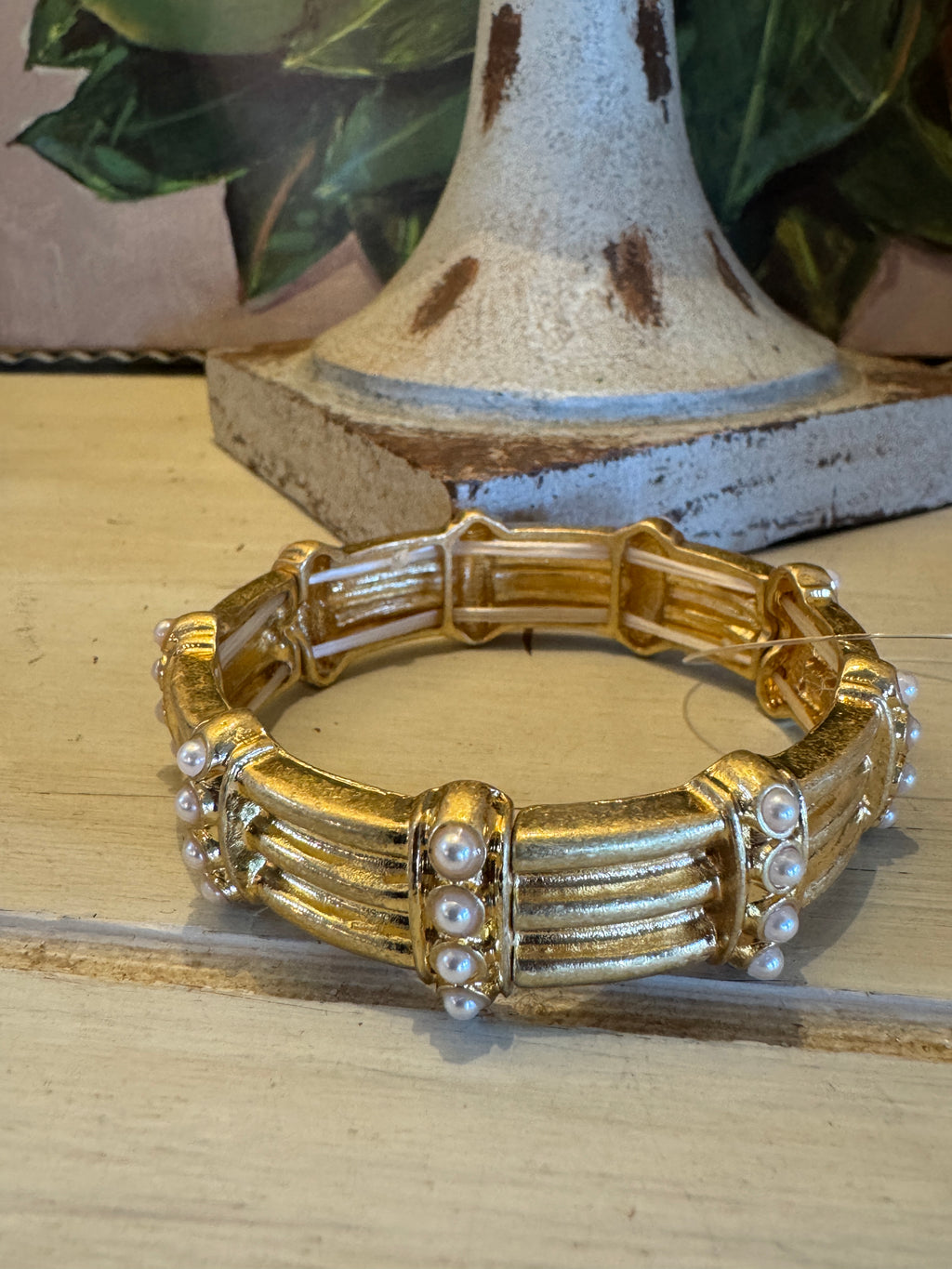 Gold & Pearl Bangle