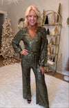 Olive Sequin Jumpsuit