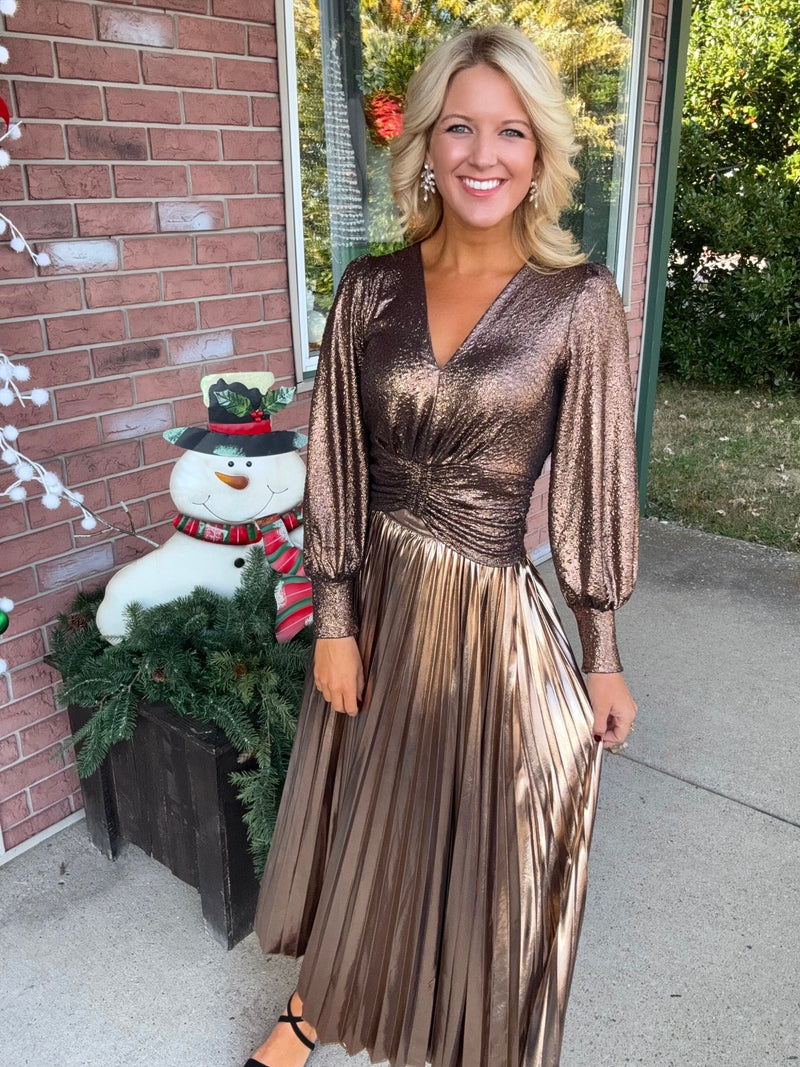 Shimmer Top & Metallic Skirt SET