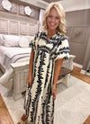 Printed Short Puff Sleeve Dress