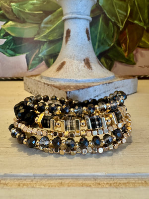 Black & Gold Beaded Set