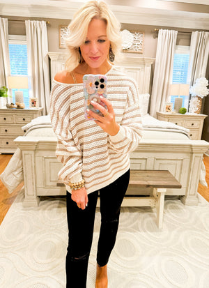 Relaxed Stripe Knit Sweater