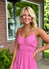 Hot Pink Tiered Maxi Dress