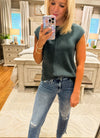 Moss Green Sleeveless Sweater